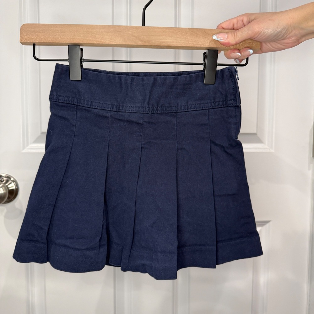 The Childrens Place Girls Navy Blue Pleated School Uniform Skort Size 5